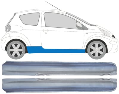 Volledige dorpel voor Toyota Aygo 2005-2012 / Links + Rechts / Set