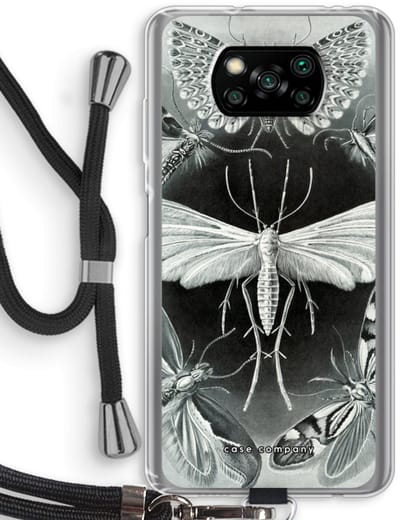Case Company® - Hoesje met koord geschikt voor Poco X3 Pro hoesje met Koord - Haeckel Tineida - Telefoonhoesje met Zwart Koord - Bescherming aan alle Kanten en Over de Schermrand