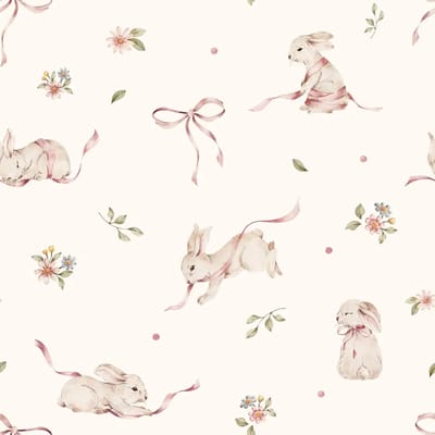 Baby behang Dekornik Rabbits On
