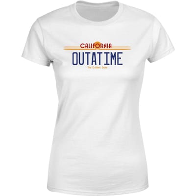 Back To The Future Outatime Plate Women's T-Shirt - White - XS