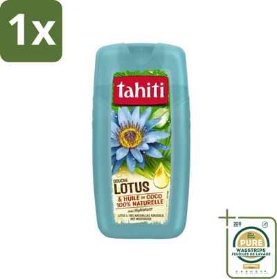 1 x Tahiti - Douchegel - Lotus & Kokosolie - Hydraterend - 250 ml- Douchegel - Kokosolie - Lotus - Hydraterende Douchegel - Huid Verzorging