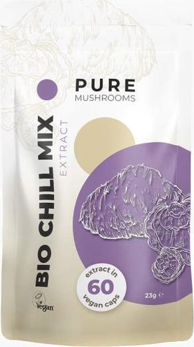 Pure Mushrooms Chill Mix Paddenstoelen Extract Capsules Bio 60 capsules