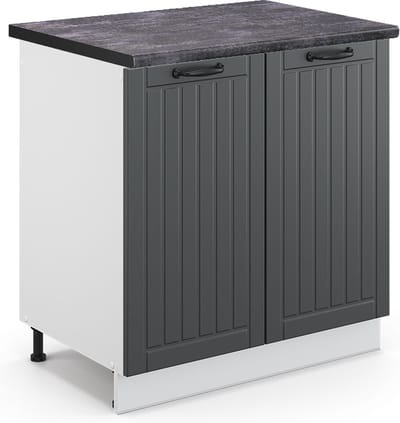 Vicco Fame-Line Wastafelkast – 80 cm, WB Antraciet Antraciet landhuis