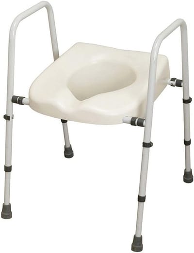 Toiletbril Frame - Zitting Verhoger - Veilig Zitten - Breedte Verstelbaar - 40-55 cm Hoogte - Wit