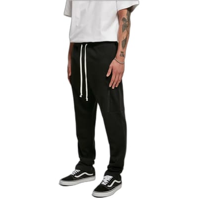 Urban Classics - Low Crotch Cargo Heren joggingbroek - M - Zwart