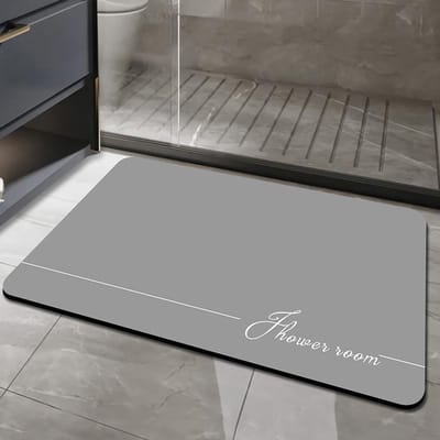 Tapis de Chambre Absorbant Tapis en Terre de Diatomées Wabi-Sabi Résistant à la Saleté Résistant à l'Usure Tapis de Pied Serviette Hygiénique Séchage Rapide Tapis Antidérapant W951WW-50*80cm