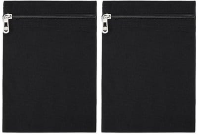 Zak - 2 Stuks - Binnenzak van de jas - Canvas - Met ritssluiting - Ingenaaide binnenzak - Verborgen zak - Kleding binnentas - Voeg zakken toe aan kleding - Opbergtas - Geschikt voor jassen, hoodies, windjacks en mantels - 21.5*15.5cm - Zwart