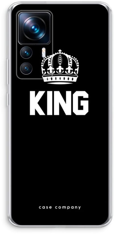 Case Company® - Hoesje geschikt voor Xiaomi 12T hoesje - King zwart - Soft Cover Telefoonhoesje - Bescherming aan alle Kanten en Schermrand