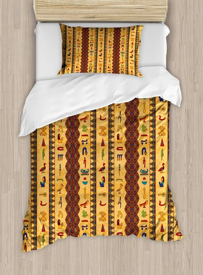 ABAKUHAUS Egyptische dekbedovertrekset, topkwaliteit zacht en warm tweedelig dekbedovertrek met 1 kussensloop, eenpersoonsbed, meerkleurig
