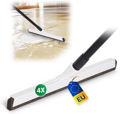 Novaliv 4X douchewisser lange steel kunststof 43cm vloerwisser douche terras groot glasreiniger met telescopische steel waterwisser vloer zwembad badkamerwisser XXL brede tegel waterwisser
