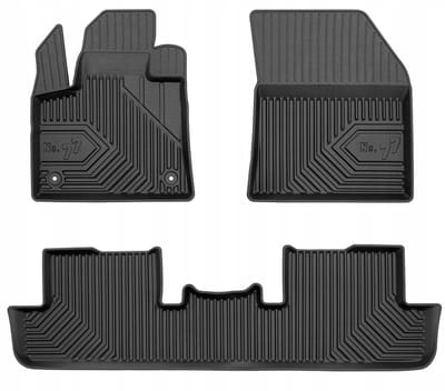 Frogum No.77 Luxe Rubberen Automatten Set - Geschikt voor PEUGEOT 3008 II (2016-heden) - 3-delig (Achtermat uit één stuk) - Perfecte Pasvorm - Geurloos TPE - 4 cm Hoge Rand - Zwart