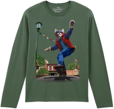 Back To The Future Cat To The Future The Coloured House Longsleeve T-shirt 3XL