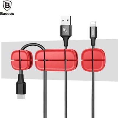 Cross Peas Cable Clip USB Kabelhouder Organizer - Rood