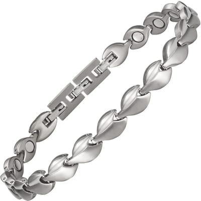 Dames Fashion Titanium magnetische enkelband en enkelarmband met magneet (zilver)