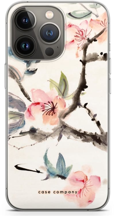 Case Company® - Hoesje geschikt voor iPhone 13 Pro hoesje - Japanse bloemen - Soft Cover Telefoonhoesje - Bescherming aan alle Kanten en Schermrand