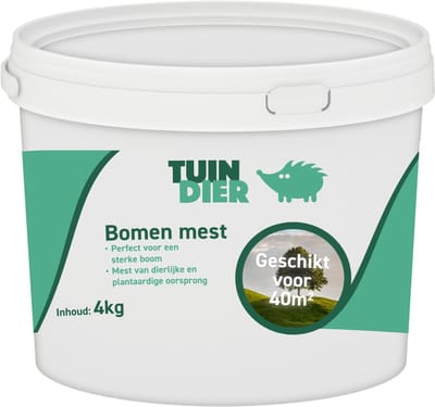 Bomenmest | Bomen mest | Bomen voeding | 100% natuurlijk | In handige bewaaremmer | 4.000 gram | 4 kilogram | TUIN-DIER