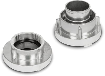 EBERTH 2" vaste koppeling en zuigkoppeling in set, Storz C-slangkoppeling 2 inch, diameter binnendraad 59 mm, buitendiameter slangmondstuk 52 mm, aluminium koppeling met afdichting, Storz 52-C