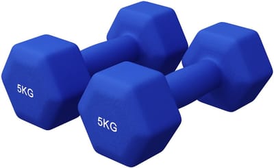 Gorilla Sports Vinyl Halterset 2 x 5 kg – Neopreen – Antislip – Ergonomisch – Blauw