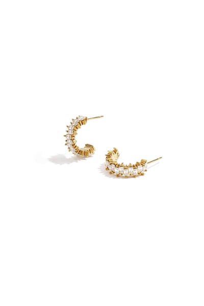 Oorbellen met zigzag steentjes