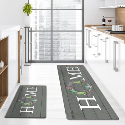 Nieuwe PU Lederen Keukenvloermatten Waterdicht, Oliebestendig, Vuilafstotend en Antislip Huishoudelijke Entree Deurmatten 40*60*1.0CM white