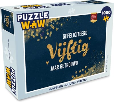 Puzzel Gefeliciteerd vijftig jaar getrouwd - Quotes - Trouwen - Goud - Spreuken - Legpuzzel - Puzzel 1000 stukjes volwassenen
