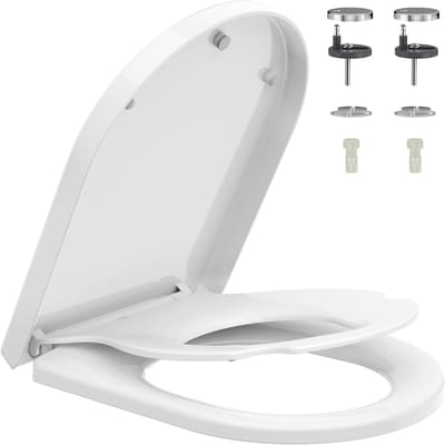D-vormige wc-bril - Nano-glas - Antibacterieel en krasbestendig - Ergonomisch design - Voor standaard D-vormige toiletten