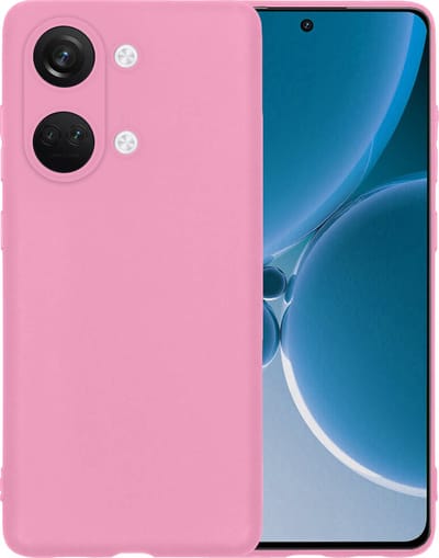 Hoesje - Geschikt voor OnePlus Nord 3 - Sterk & Shockproof - Siliconen Case - Hoes Cover - Telefoonhoes - Lichtroze