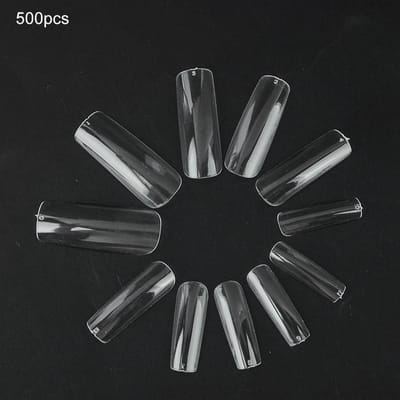 500 pièces Faux Ongles Pointes Couverture Complète Super Fins Sans Trace Décoration DIY Ongles Transparent gray