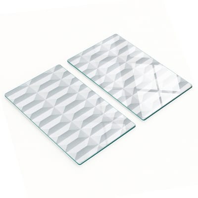 Duurzame en stijlvolle glazen borden met geometrisch patroon 2x30x52 cm