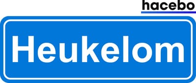 Hacebo - Plaatsnaam Sticker - 29x10 CM - Heukelom sticker - Verkeersborden sticker - grappige cadeaus - Heukelom