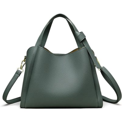 Zachte Leren Dames Tas, Handgedragen Groentemand, High-end Gevoel, Enkele Schouder Tas, Crossbody, Elegant en Veelzijdig, Emmer Enkel groen