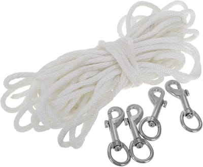 Vlaggenlijn Set - Vlaggen Touw - Tuin Decoratie - Inclusief Clips - 15 Meter - Wit
