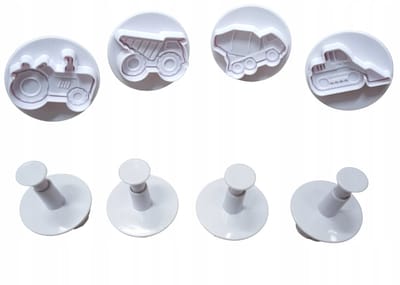Bouwvoertuig Koekjesvormpjes - 4 Stuks