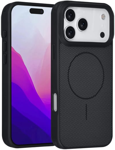 Carbon Fiber Backcover Geschikt voor: iPhone 17 Pro Max – AntiShock Schokbestendig – Krasbestendig – Slank & Stijlvol Ontwerp – Premium Bescherming - Zwart