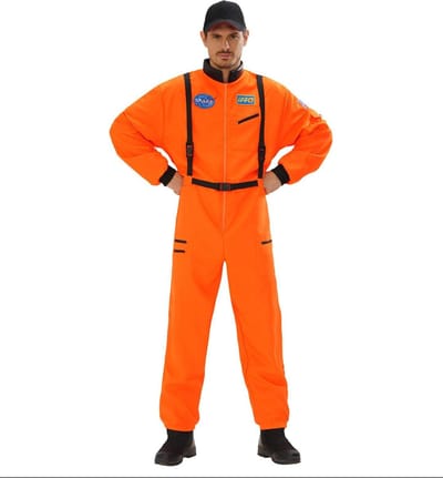 Astronauten kostuum oranje