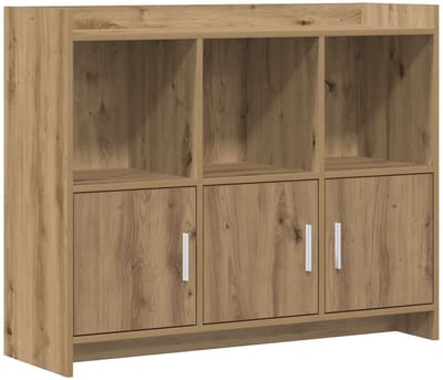 vidaXL - Dressoir - Artisanaal - eiken - 98,5 - x - 33 - x - 80 - cm - Bewerkt - hout