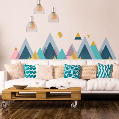Muurstickers - Decoratie voor slaapkamer/woonkamer - Gigantische muursticker van de Scandinavische bergen TONGA - 100x150cm