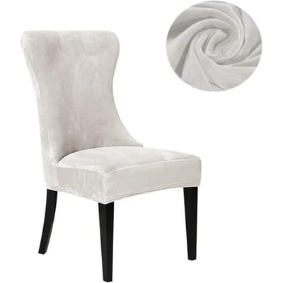 1 STK Fluweel Stoelhoes Zacht Effen Kleur Wasbaar Stoel Sliphoes Elastisch Hoge Rug Armloos Stoelhoes Eetkamer el Bruiloft 1Pc