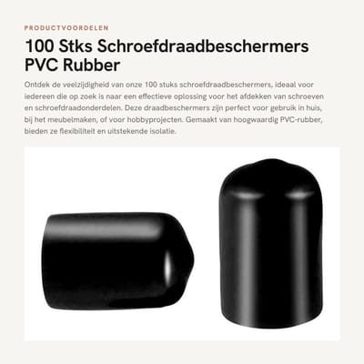 Dailygoods- Draadbeschermers 100 Stuks - PVC-Rubber - Ronde Buis - Eindkap Cover - Bescherming tegen Schokken - Afmetingen 20x12mm - Schroefkap