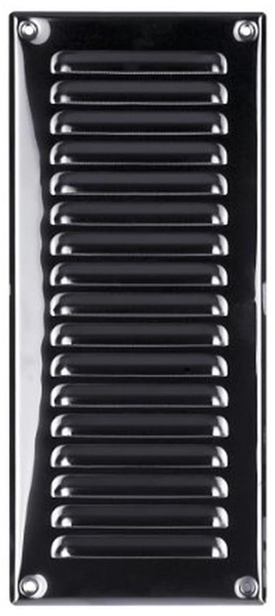 Chroom ventilatierooster 125 x 295 mm met insectennet voor luchttoevoer en -afvoer