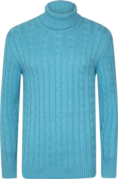 Felix Hardy Coltrui - Gebreide Trui - Sweater Heren Babyblue - M