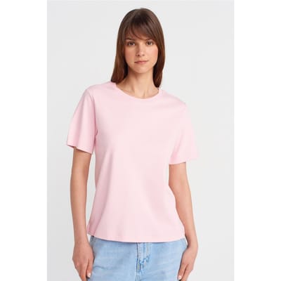Dames Katoenen Crew Neck T-Shirt