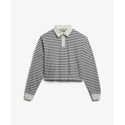 Damespolo met lange mouwen Superdry Athletic Essentials Stripe