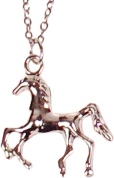 Kinderketting RVS 45cm - Hangertje Paardje Zilverkleurig 2,5cm