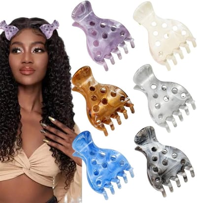 6 Stuks Haarclips voor Root Lifting, Volume en Krullend Haar - Fluffy Claw Clips voor Dames en Meisjes in Diverse Kleuren