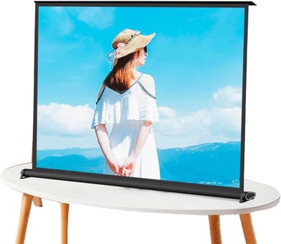 Draagbaar projectiescherm - Vloer projectiescherm - Thuisbioscoop creëren - Snel op te zetten - 50 inch 16:9/4:3 - Wit