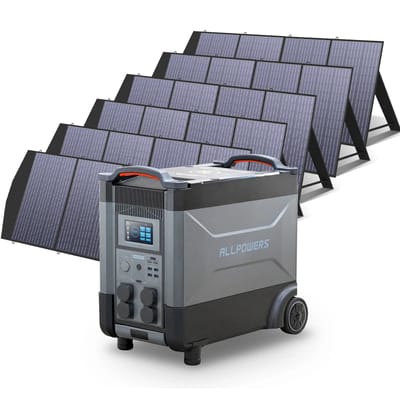ALLPOWERS Solar Generator Kit 4000W (R4000 + SP033 200W Solar Panel) - R4000+6pcs SP033 200W  Solar Panel