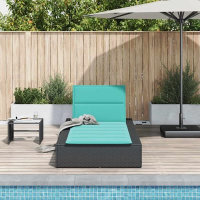 vidaXL - Ligbed - met - zwevend - kussen - poly - rattan - zwart
