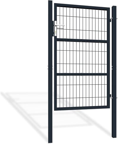 Metalen Tuindeur - Tuinpoort Gaasmat - Afsluiten Buitenruimte - Gegalvaniseerd Staal - 106x160 cm - Antracietgrijs