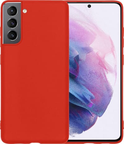 Hoesje - Geschikt voor Samsung Galaxy S21 - Sterk & Shockproof - Hoes Cover - Siliconen Case - Telefoonhoesjes - Rood